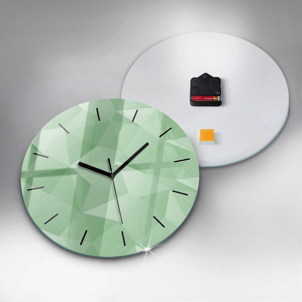 Round glass clock Triangles abstract