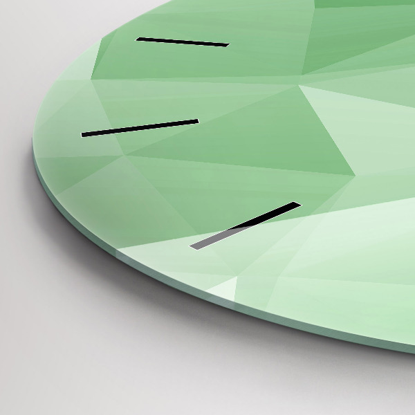 Round glass clock Triangles abstract
