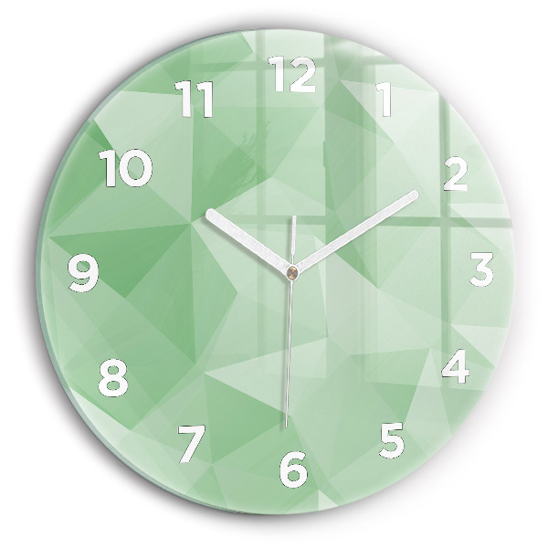 Round glass clock Triangles abstract