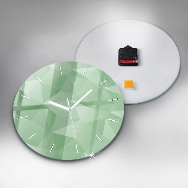 Round glass clock Triangles abstract