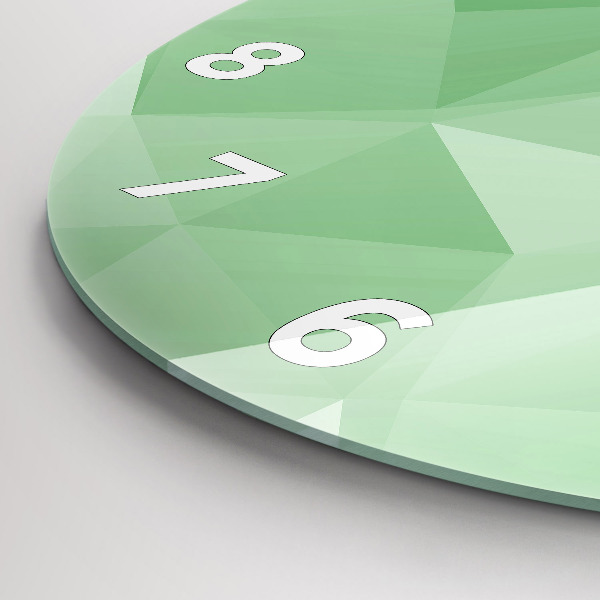 Round glass clock Triangles abstract