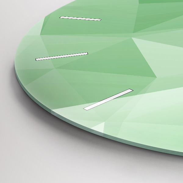 Round glass clock Triangles abstract