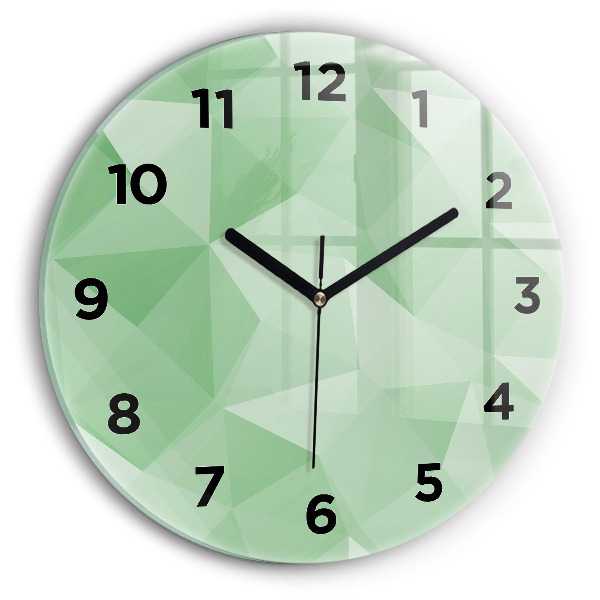Round glass clock Triangles abstract