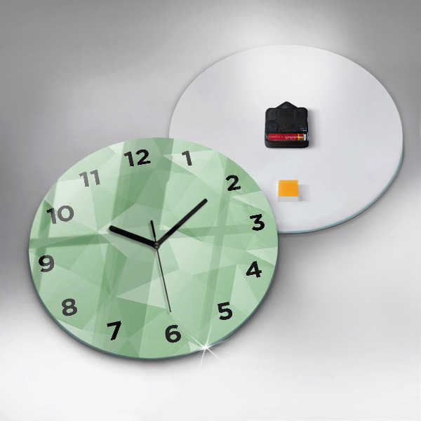 Round glass clock Triangles abstract