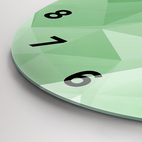 Round glass clock Triangles abstract