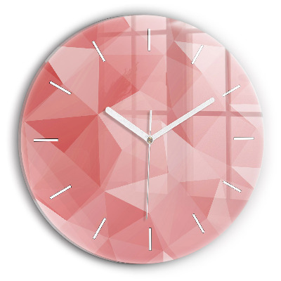 Round glass clock Triangles abstract