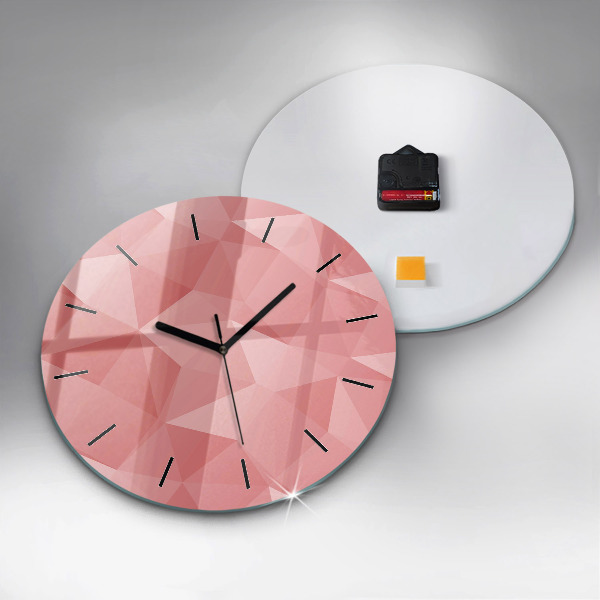 Round glass clock Triangles abstract