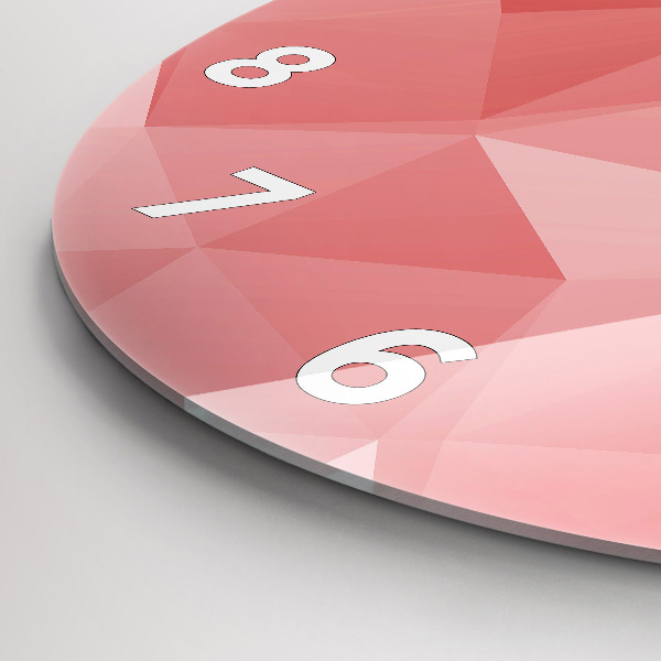 Round glass clock Triangles abstract