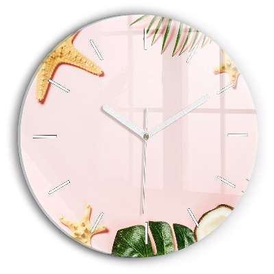 Round glass clock Summer mood