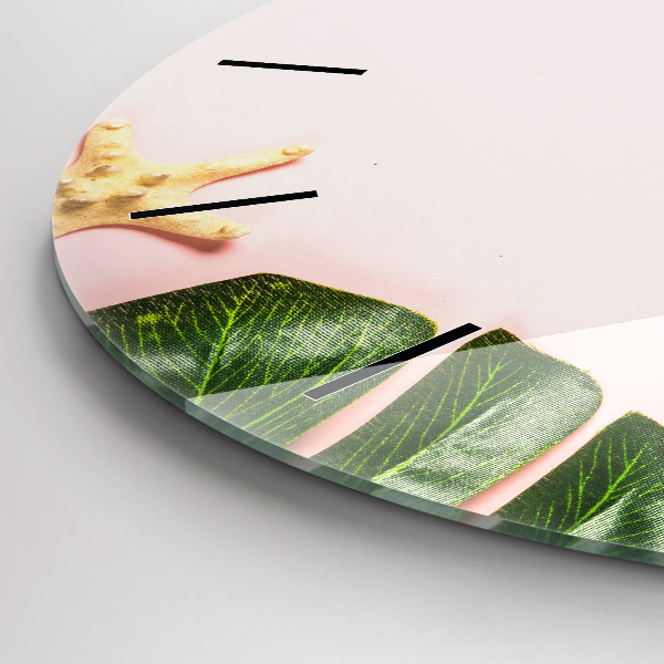 Round glass clock Summer mood