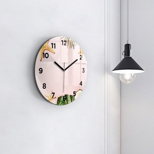 Round glass clock Summer mood