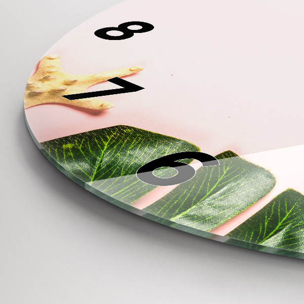 Round glass clock Summer mood