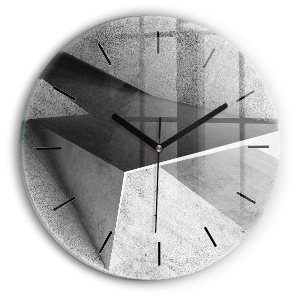Round glass clock Abstraction triangles