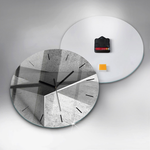 Round glass clock Abstraction triangles