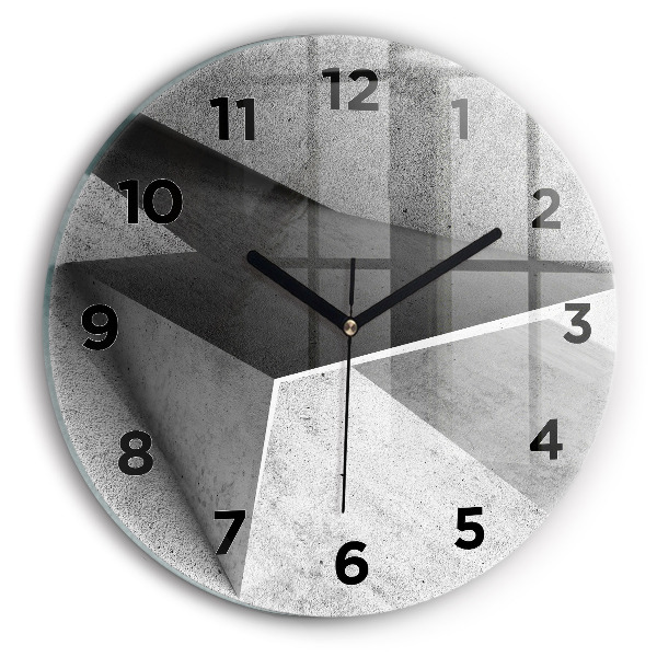 Round glass clock Abstraction triangles