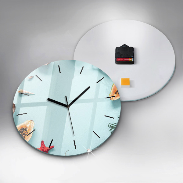 Round glass clock Holiday composition