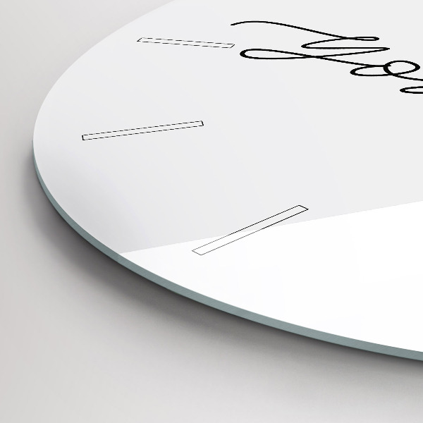 Round glass clock The inscription Be yourself