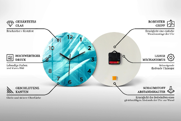 Round glass clock The inscription Be yourself