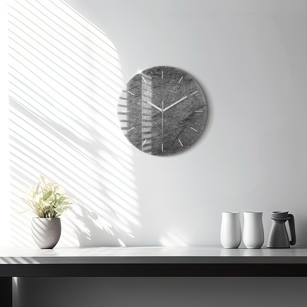 Round glass clock Volcanic rock