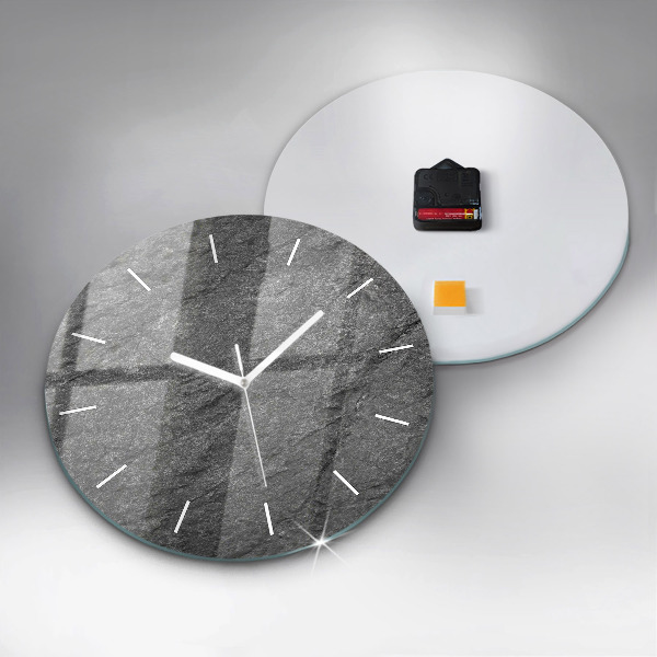 Round glass clock Volcanic rock