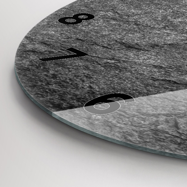 Round glass clock Volcanic rock