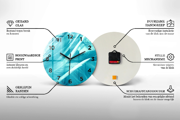 Round glass clock sea beach people