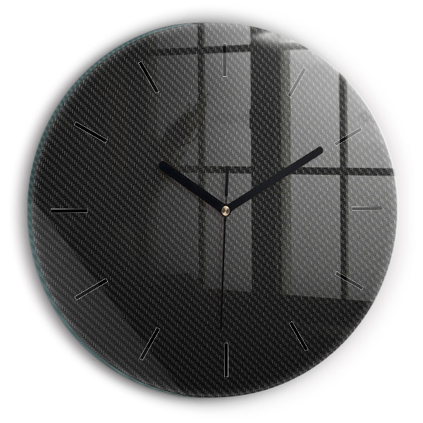 Round glass clock Dark abstraction