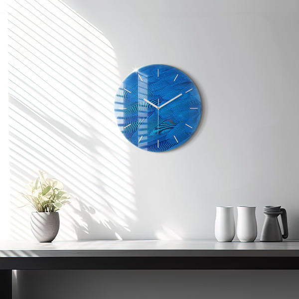 Round glass clock Bird feather