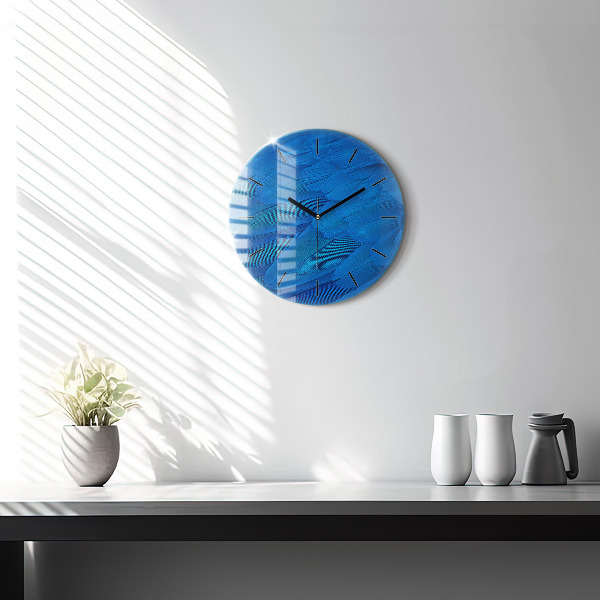 Round glass clock Bird feather