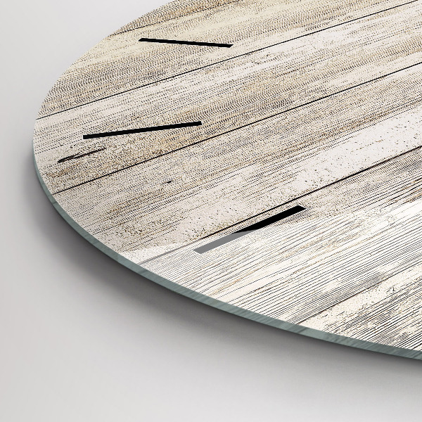 Round glass clock Wooden panels