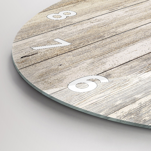 Round glass clock Wooden panels