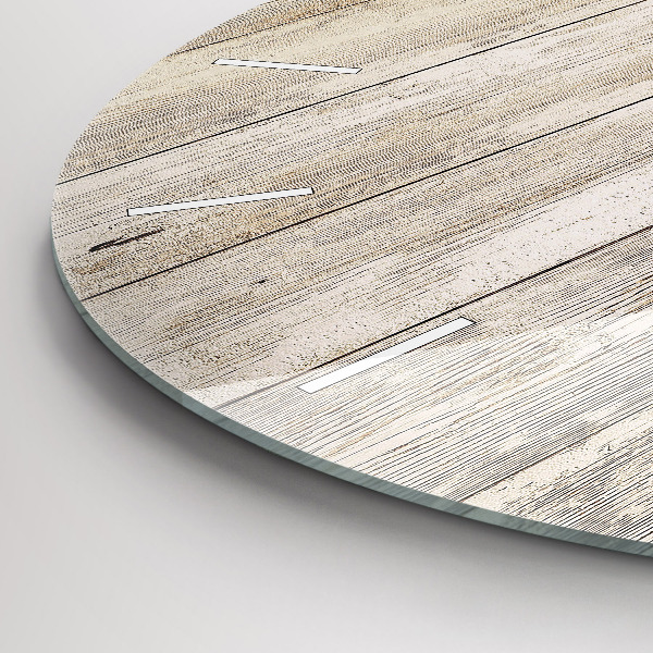 Round glass clock Wooden panels
