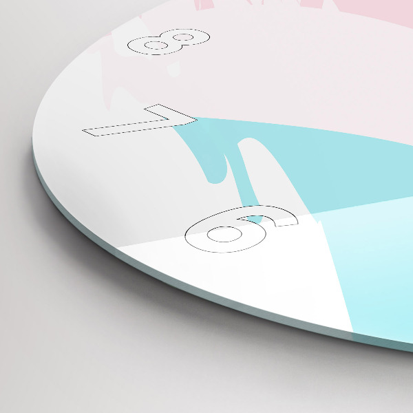 Round glass clock Pastel abstraction
