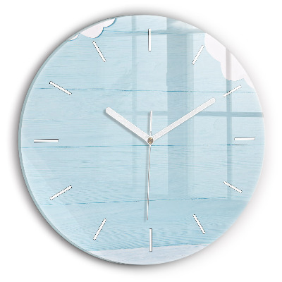 Round glass clock 'Children''s board'
