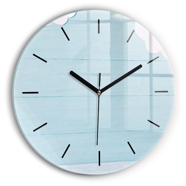 Round glass clock 'Children''s board'