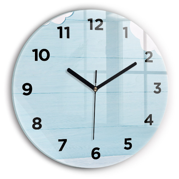 Round glass clock 'Children''s board'