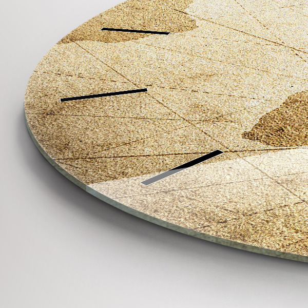 Round glass clock Vintage world map