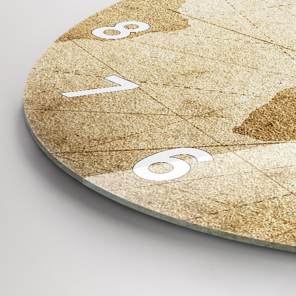 Round glass clock Vintage world map