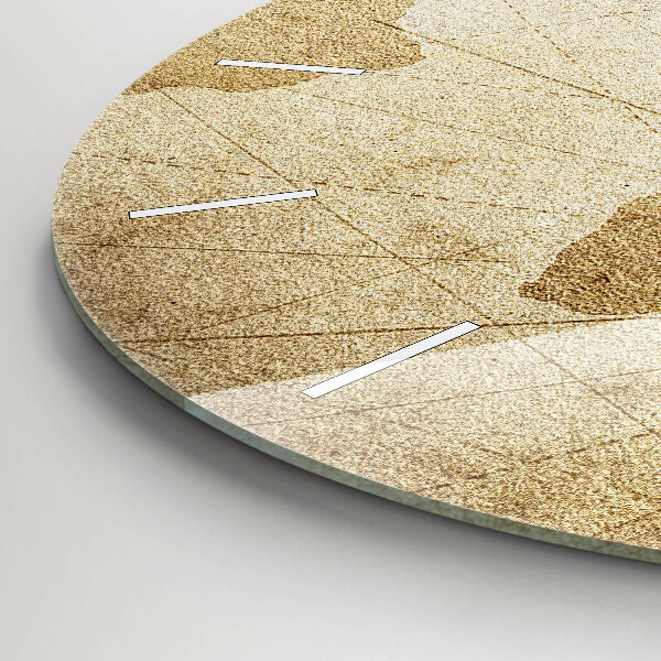 Round glass clock Vintage world map