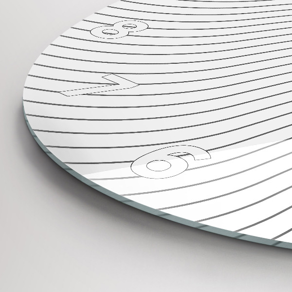 Round glass clock Abstraction lines