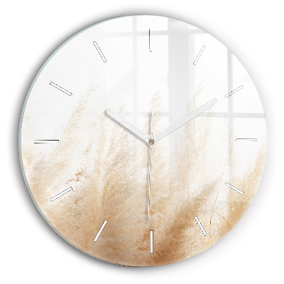 Round glass clock Ears of grain