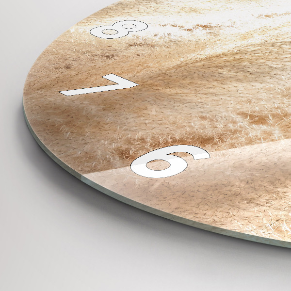 Round glass clock Ears of grain