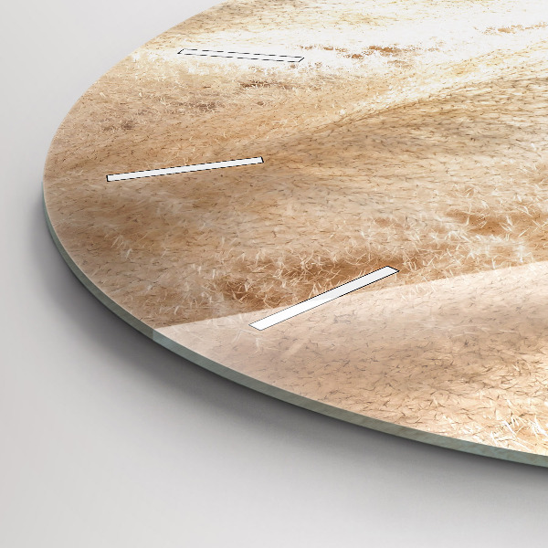 Round glass clock Ears of grain