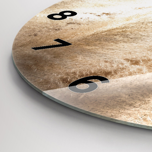 Round glass clock Ears of grain