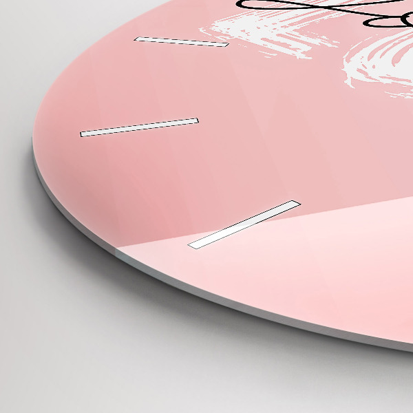 Round glass clock The inscription Love yourself