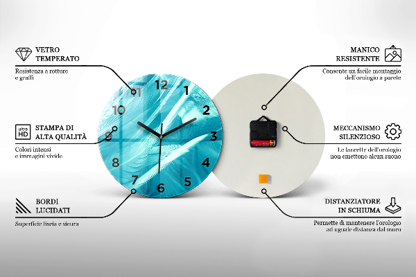 Round glass clock The inscription Love yourself