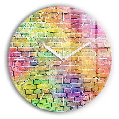 Round glass clock Painted wall