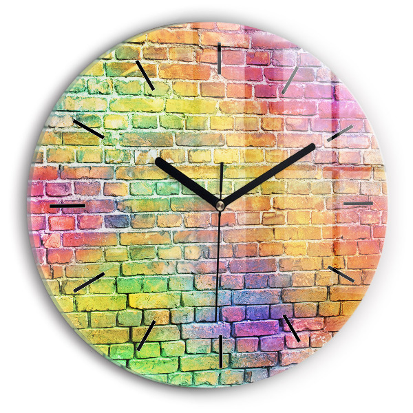 Round glass clock Painted wall