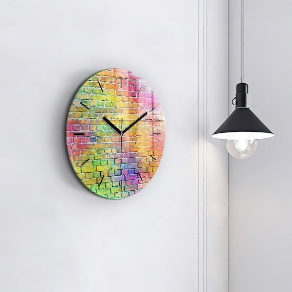 Round glass clock Painted wall