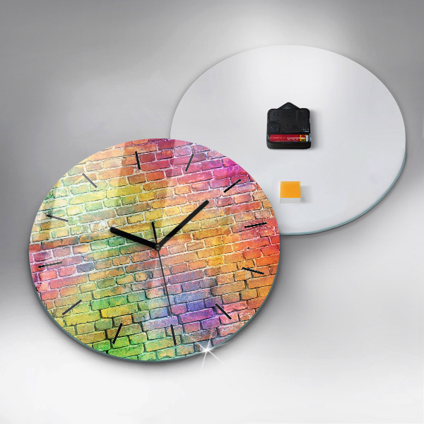 Round glass clock Painted wall